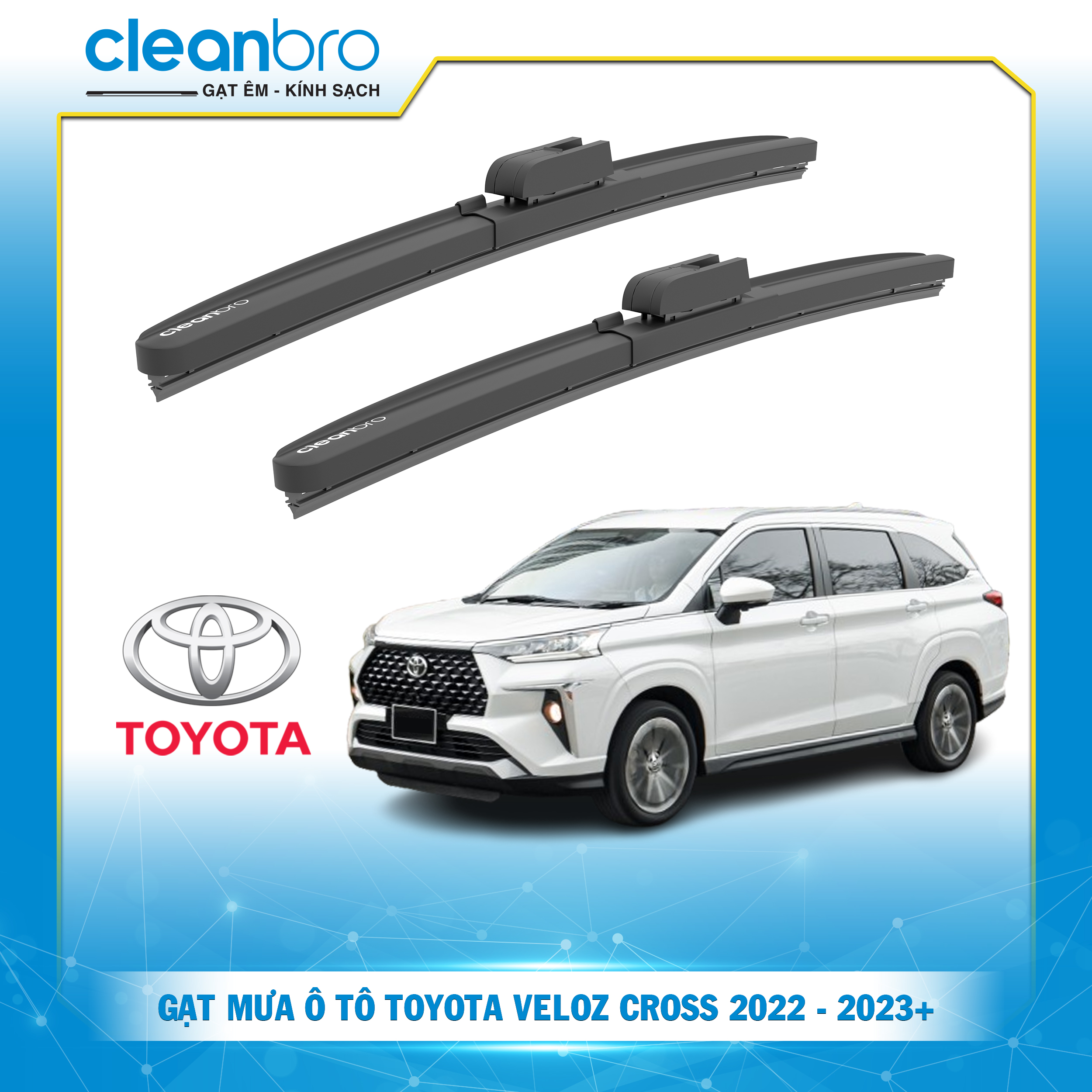 Gạt mưa ô tô hiệu ứng lá sen Toyota Veloz Cross [2022-2023+]